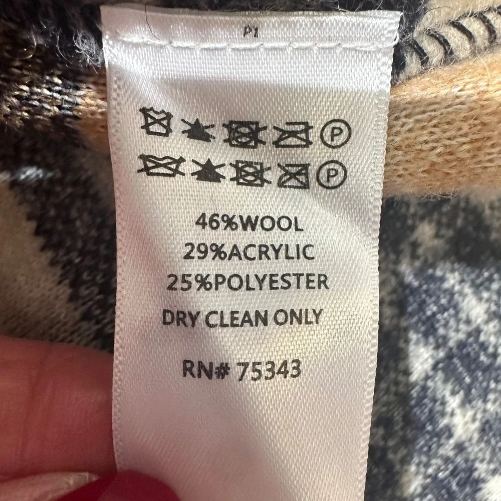 Cynthia Rowley Plaid Boucle‎ Wool Blend Duster Long Coat Jacket Womens Medium - Picture 9 of 12